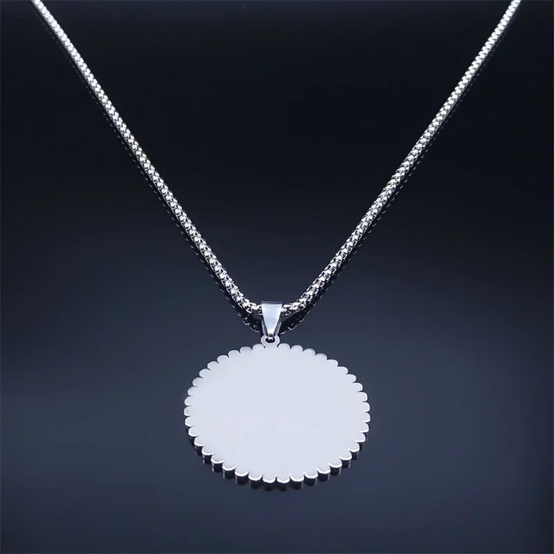 OM Lotus Flower India Yoga Mandala Necklace for Women Men Stainless Steel Buddhism Talisman Amulet Necklaces Jewelry GIfts N2334