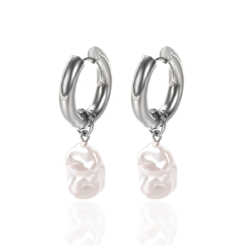 Imitation Pearl Earrings Women Fashion Snowflake Crystal Earrings Charm Zircon Jewelry Cute Earrings Best Choice for Couple Gift - Charlie Dolly