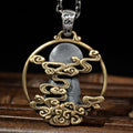 Classic Vintage Ring Buddha Pendant Necklace for Men Women Trend Party Street Prayer Amulet Jewelry Gift - Charlie Dolly