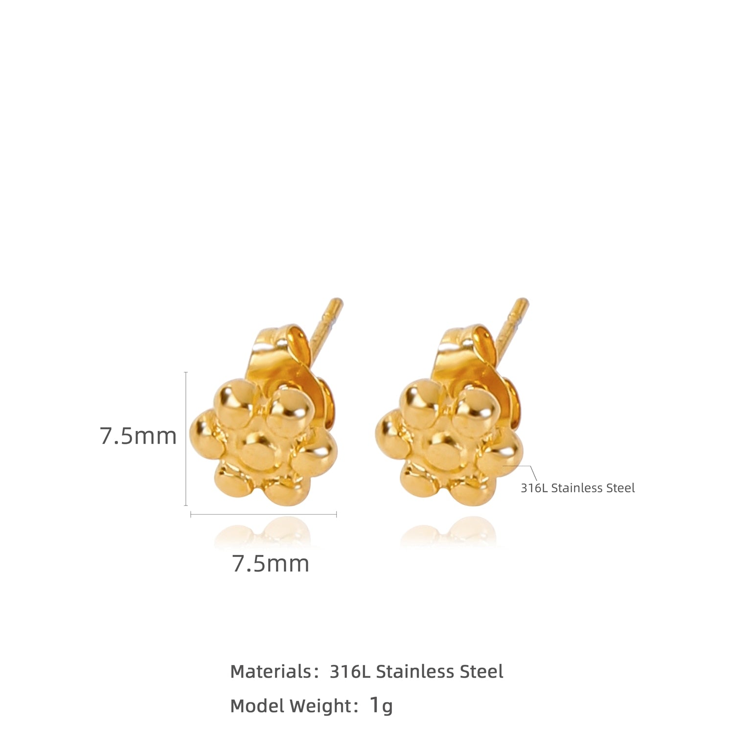 HONGTONG Earrings Irregular Love Shape Stainless Steel Earrings Women's Fashion Cute Metal Texture 18k Earrings Gold Plated - Charlie Dolly