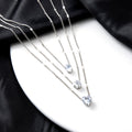 Shiny Crystal Zircon Heart Star Charm Layered Pendant Necklace for Women Charms Fashion Square Rhinestone Female Vintage Jewelry - Charlie Dolly