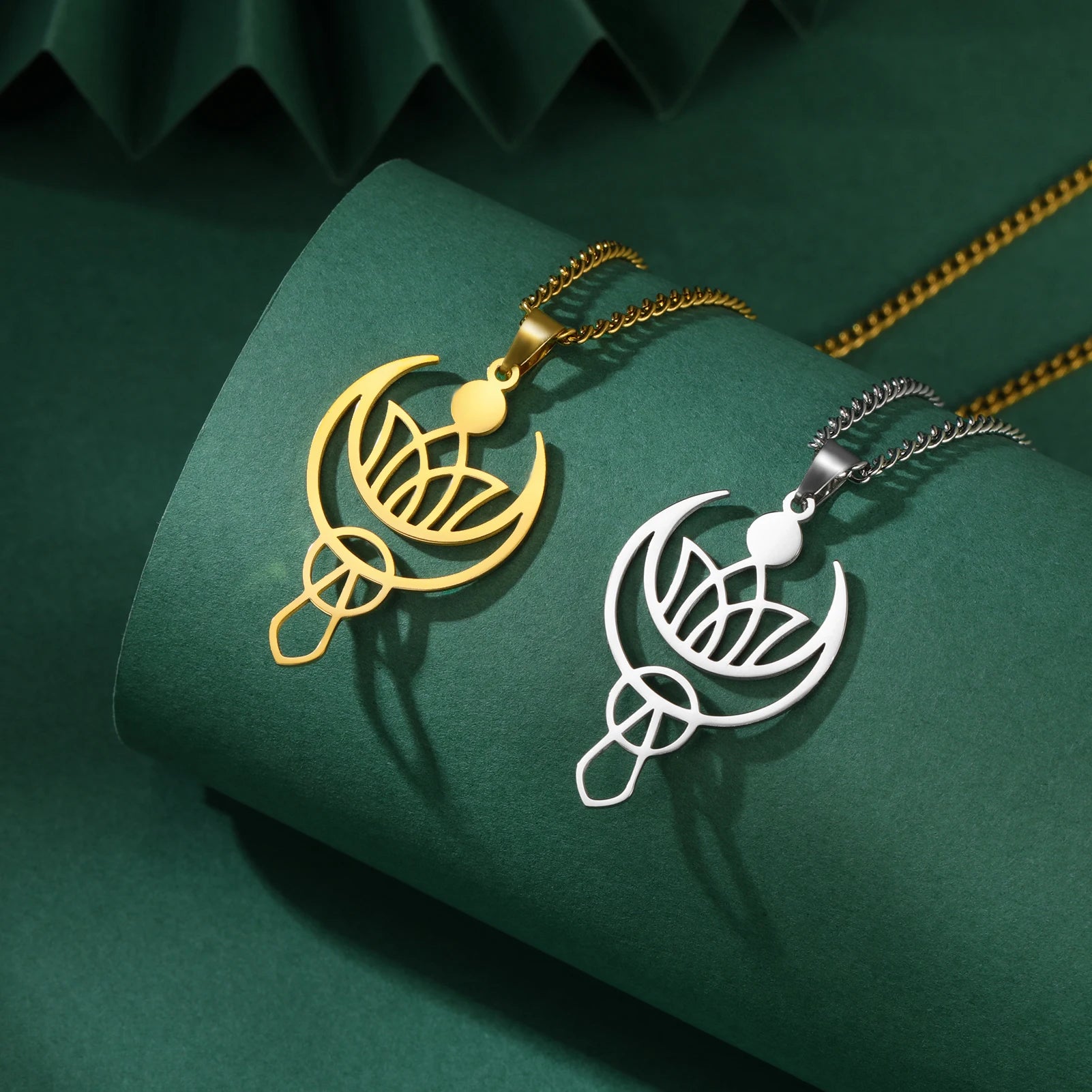 Dawapara Lotus Flower of Life Necklace Stainless Steel Women Jewelry Buddhism Peace Symbol Yoga Meditation Amulet Pendant