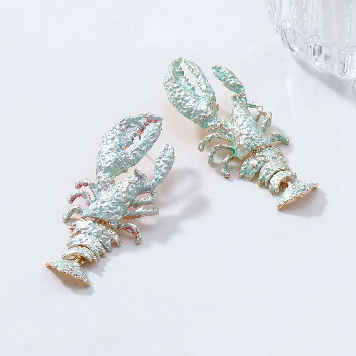 Women Casual Boho Jewelry High Quality Enameled Metal Lobster Drop Earrings Trend Summer Beach Holiday Party Accessories Gift
