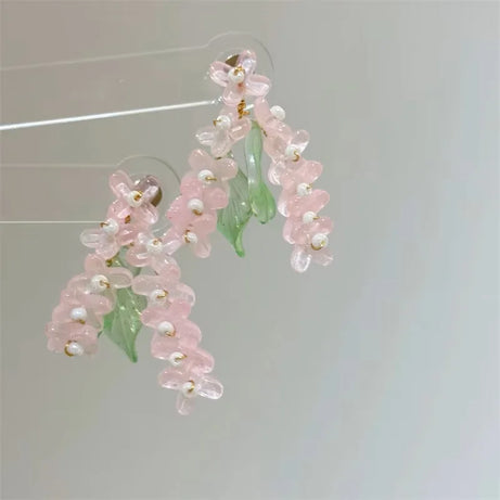 Floral Tassel Long Statement Earrings Jewelry