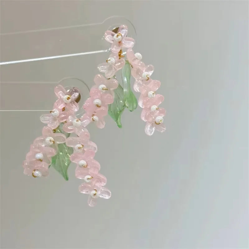 Original Design Exaggerate Flowers Earrings Elegant Floral Tassel Long Earrings Boho Style Earrings Wholesale Custom Packaging