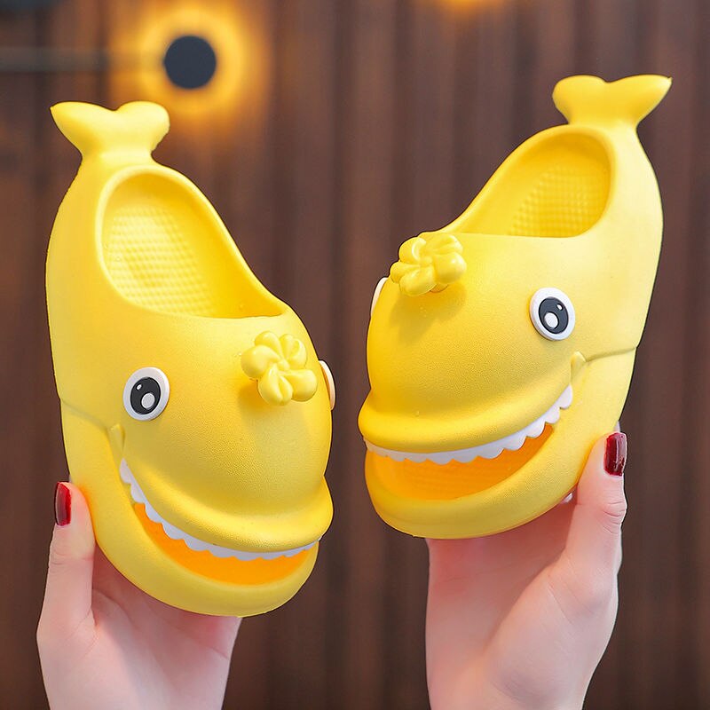 Creative Pink Shark Slippers Girls Boys Bubble Slides Shoes Kids Beach Shark Sandals Home Slipper Babi Indoor Shoes - Charlie Dolly