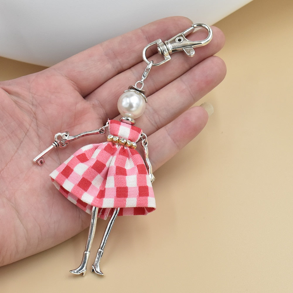YLWHJJ brand Doll Handmade Cute charm keychain for Women Car Pendant Girls fashion Jewelry Bag key chains Accessories key ring - Charlie Dolly