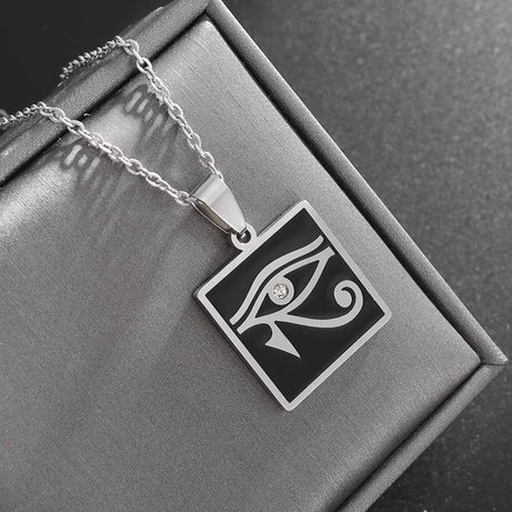 Eye of Horus Evil Eye Pendant Necklace, Ancient Egyptian Protection Amulet