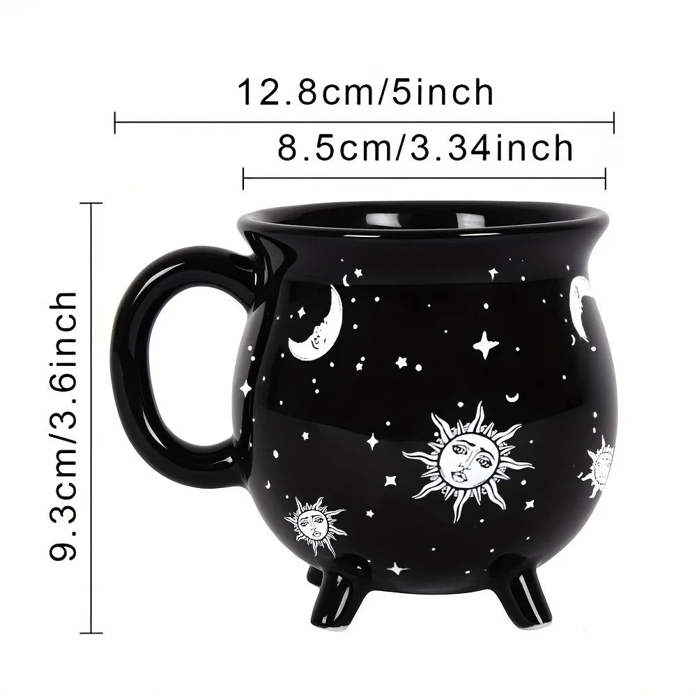 1pc Sun and Moon Coffee Mug Witch Brew Shaped Ceramic Coffee Cup Water Cups Ideal for Halloween Easter and Party Drinkware Gifts - Charlie Dolly