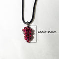 1PC Natural Pomegranate Grape Pendant Lover Necklace Reiki Healing Decoration Real Mineral Material Crystal Bead Jewelry Gift - Charlie Dolly