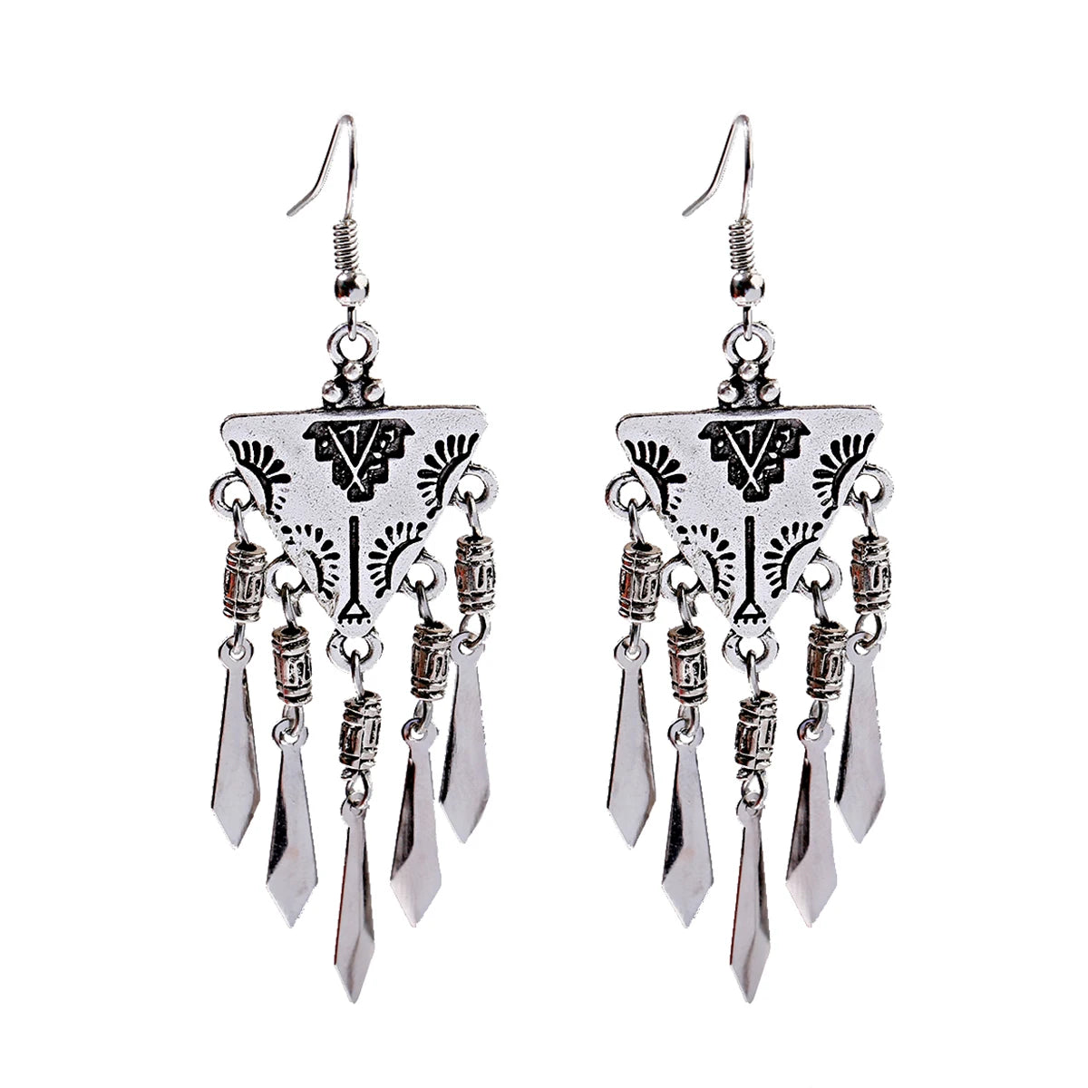 Elegant Ethnic Silver Plated Afghan Earrings Women Orecchini Jewelry Bohemian Boho Ladies Earrings Wedding Jewelry