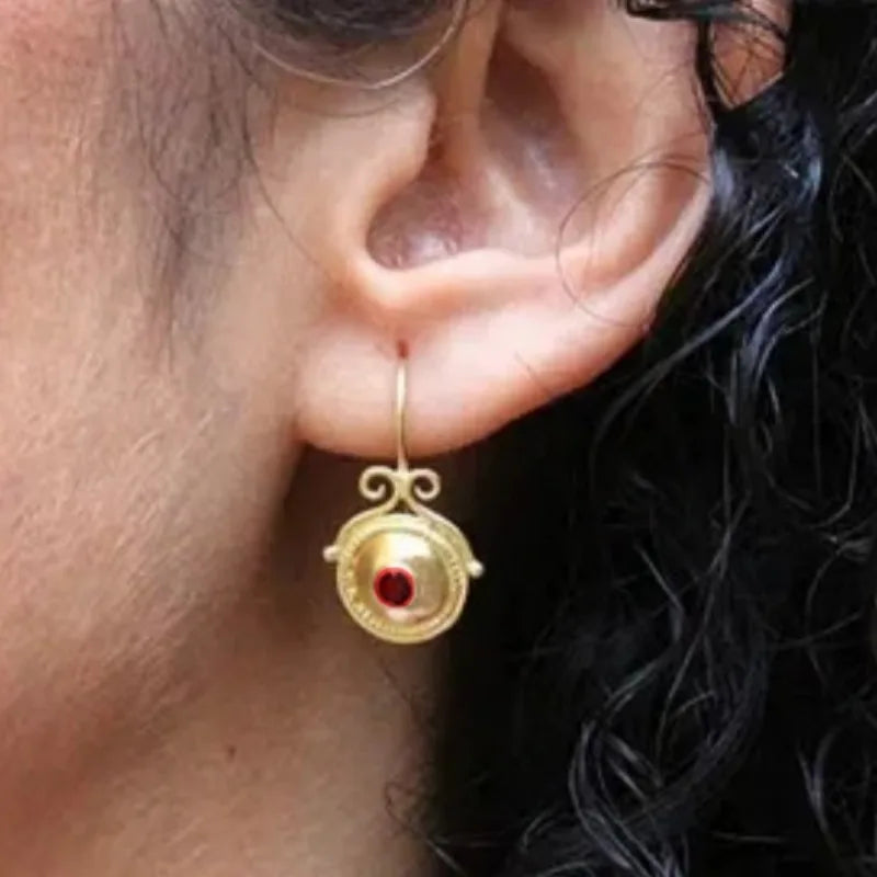 Bridal Earrings, Boho Golden Earrings, Drop Earrings Vintage Earrings