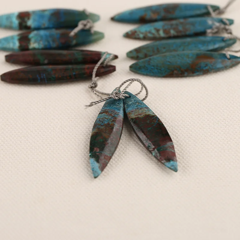 Natural Stone Chrysocolla Lapis Lazuli jewelry making beads,Semiprecious Fashion Marquise Earrings Beads Accessories For Women