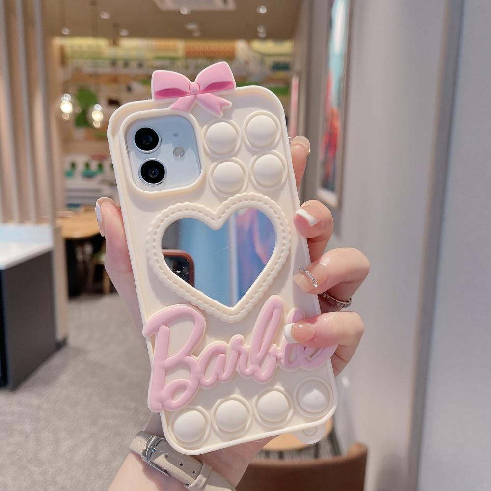 Fashion Barbie Creative Love Mirror Phone Case Anime Kawaii Cover for 11 12 13 14 Pro Max Mini Xsmax Xr Xs X 6 7 8 Plus Se Gifts - Charlie Dolly