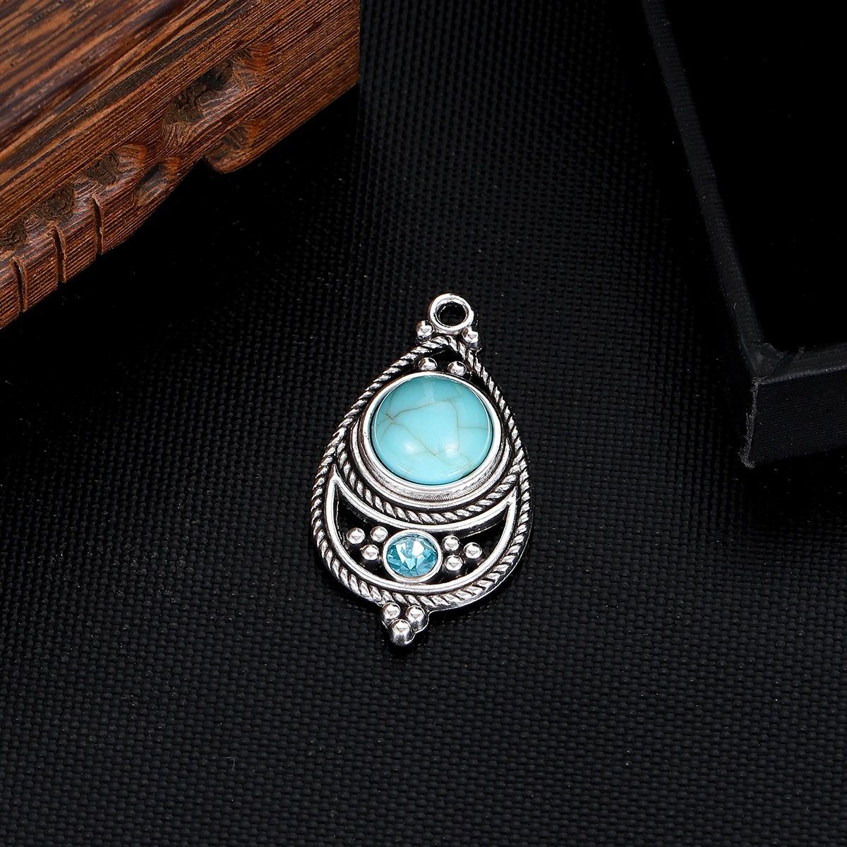 Boho Natural Stone Crystal Geometric Pendant Charms Pendants Earring Necklace Diy Women Jewelry Making Accessories