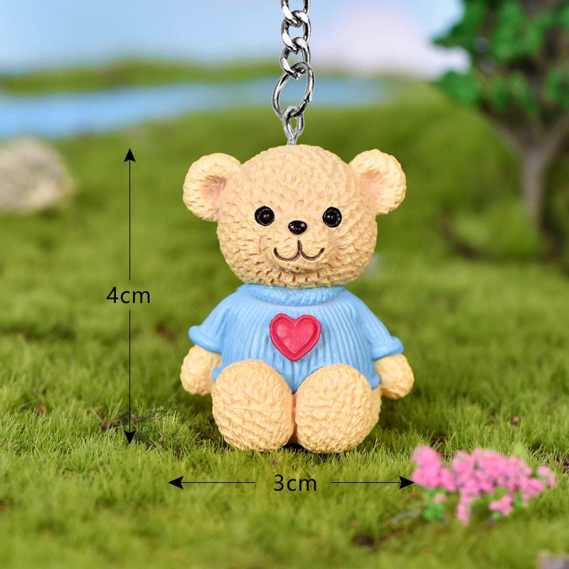 Cute Mini Teddy Bear Doll Keychain Novelty Girls Cartoon Small Animal Key Chain On Student Bag Trinket Jewelry Party Gift - Charlie Dolly