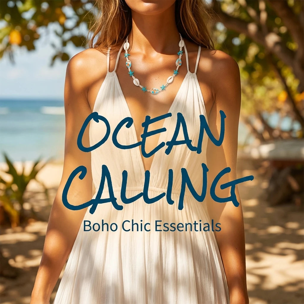 2026 Summer Boho Cowrie Shell Choker Necklace for Women Y2K Cute Blue Starfish Beads Collar Beach Vacation Jewelry Gift