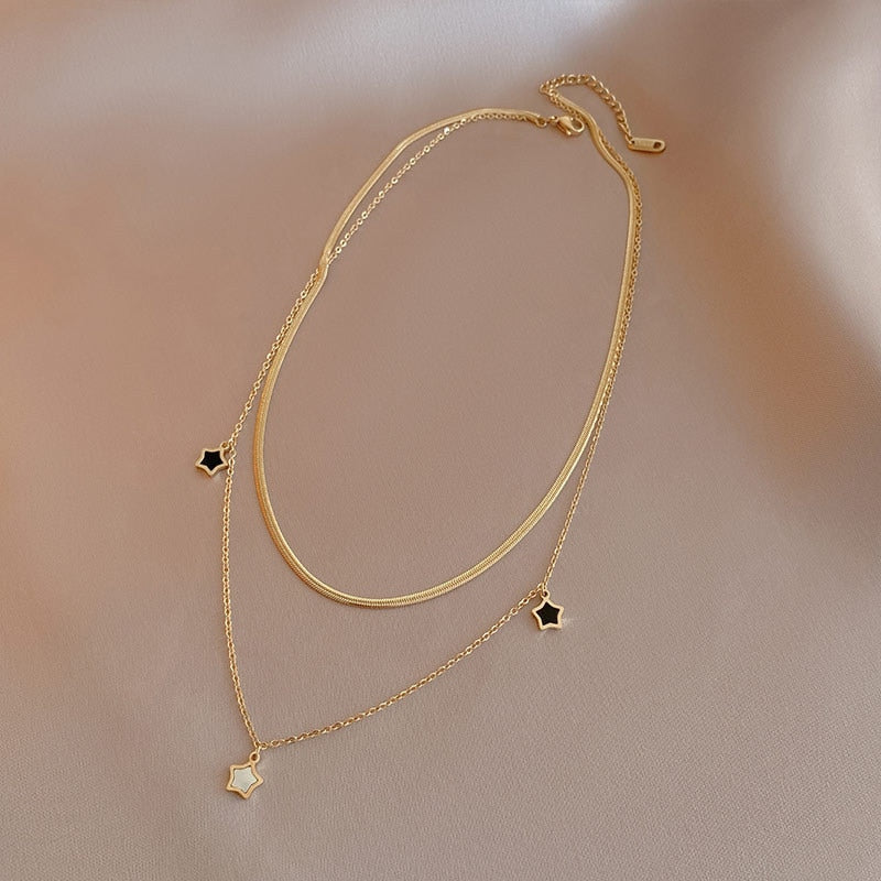 2023 Boho Necklaces &amp; Pendants Vintage Multilayer Choker Necklace Women Fashion Collar Collier Femme Moon Jewelry Accessories - Charlie Dolly