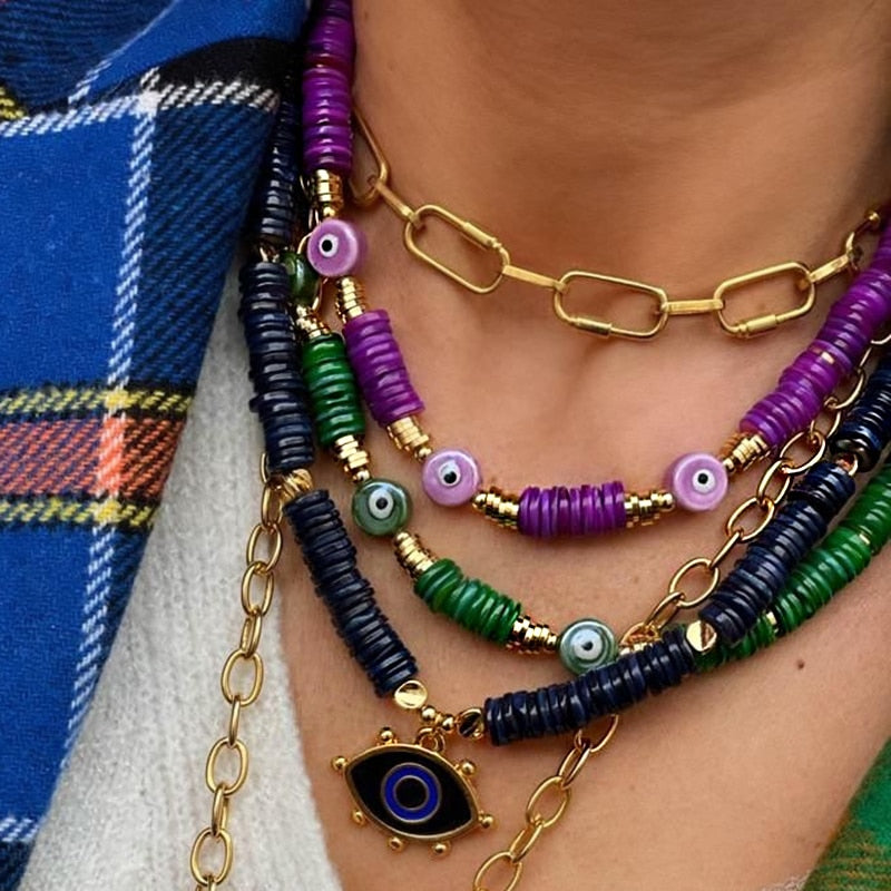 Luxury Mens Jewellery evil eye Pendant Necklace Men Classic Necklace Jewelry Gift Jewelry for Women Collares Para Mujer Quartz - Charlie Dolly