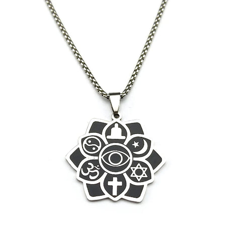 Six Philosophies Interfaith Yoga Necklace, Sacred Universal Symbol Talisman