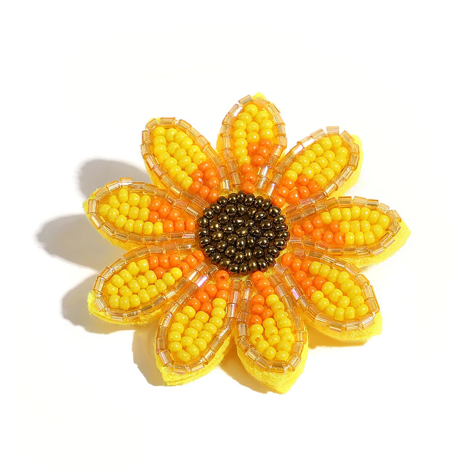 Boho Colorful Starfish, Lobster and Shell Beaded Brooch Pin