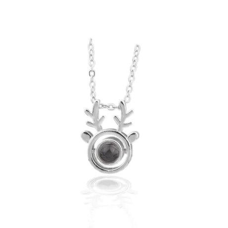 Projection Necklace, I Love You in 100 Languages, Zircon Heart Pendant Gift