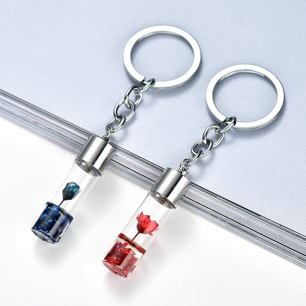 Fashion Eternal Flower Keyring Handmade Natural Plant Keychain for Women Men Bag Accessories Creative Friendship Gifts - Charlie Dolly