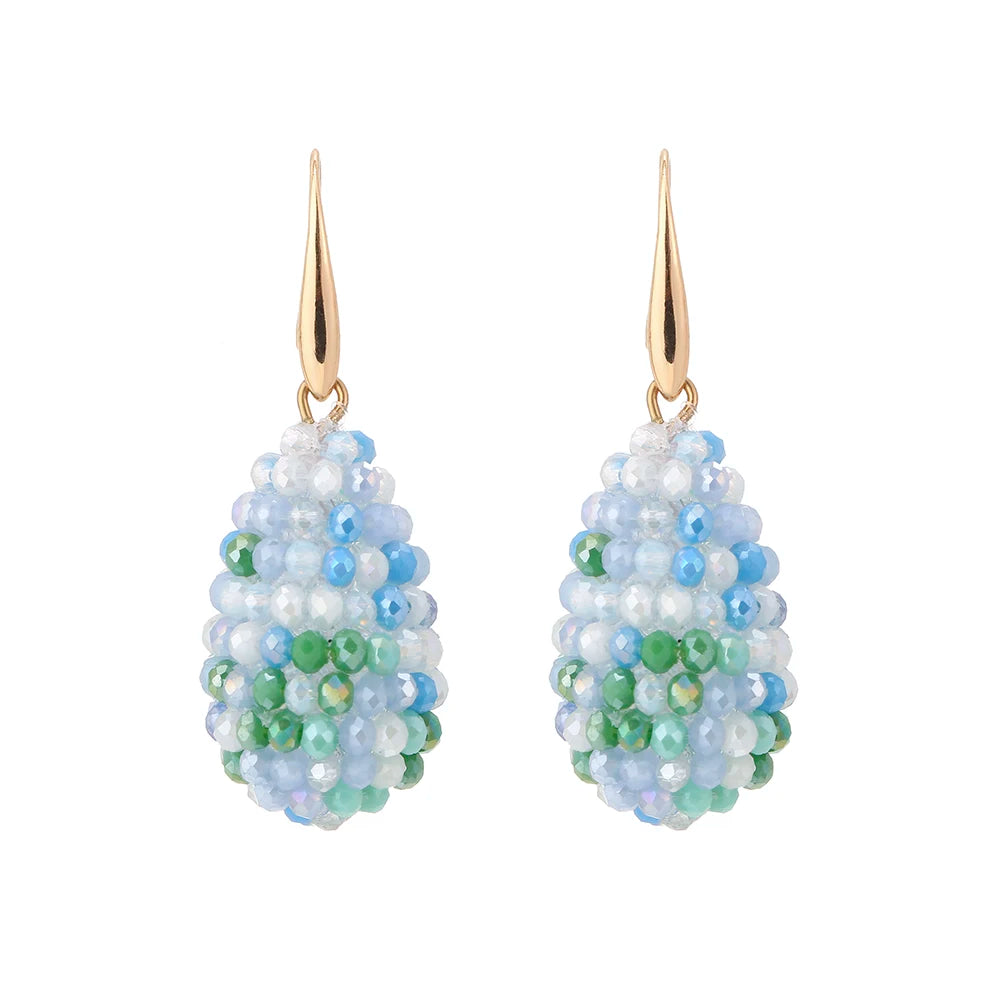 INKDEW Long Drop Earrings Beaded Multicolor Handmade Threading Crystal Big Earrings for Women Gift oorbellen Jewelry boho EA005