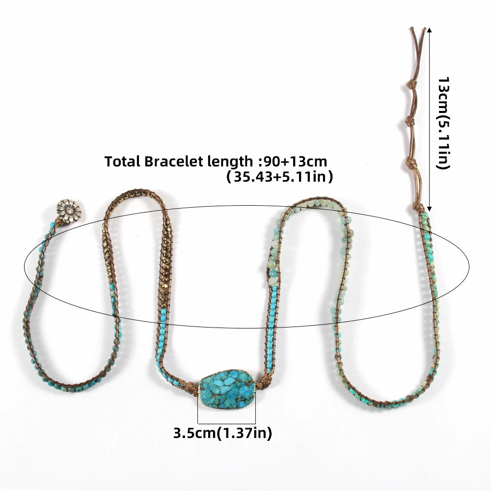 New Designer Women Vegan Boho Bracelet Handmade Mixed Natural Stones Charm 5 Strands Wrap Bracelets Women Jewelry