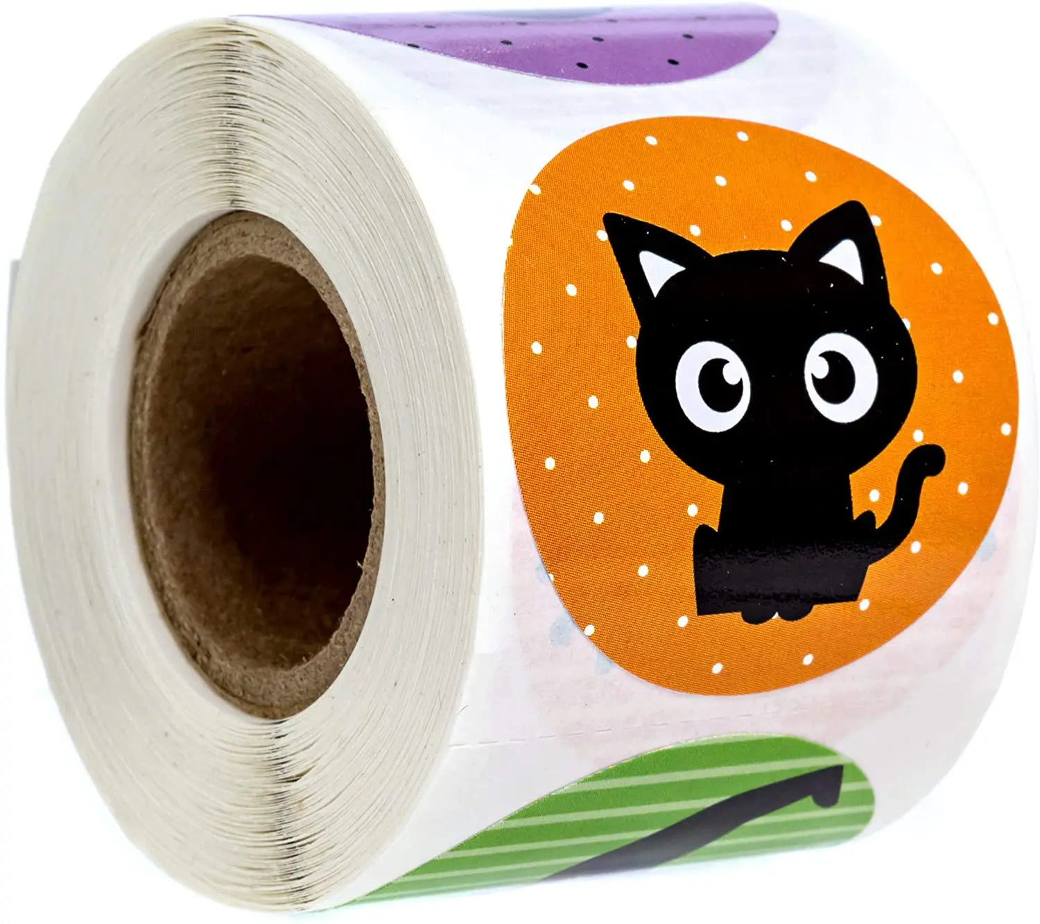 100-500pcs Halloween Black Bat DIY Round Stickers Sealing Packaging Stickers Halloween Gift Decoration 8 Spooky designs - Charlie Dolly