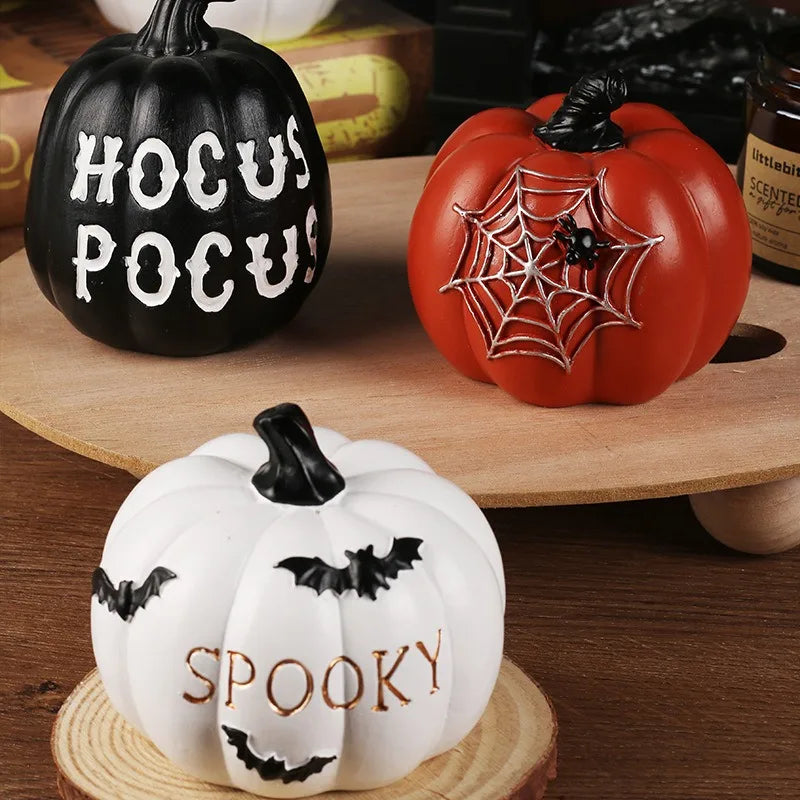 2024 Halloween Ornaments Resin Thanksgiving Pumpkin Fall Pumpkin Fall Thanksgiving Harvest Home Decorations Props - Charlie Dolly