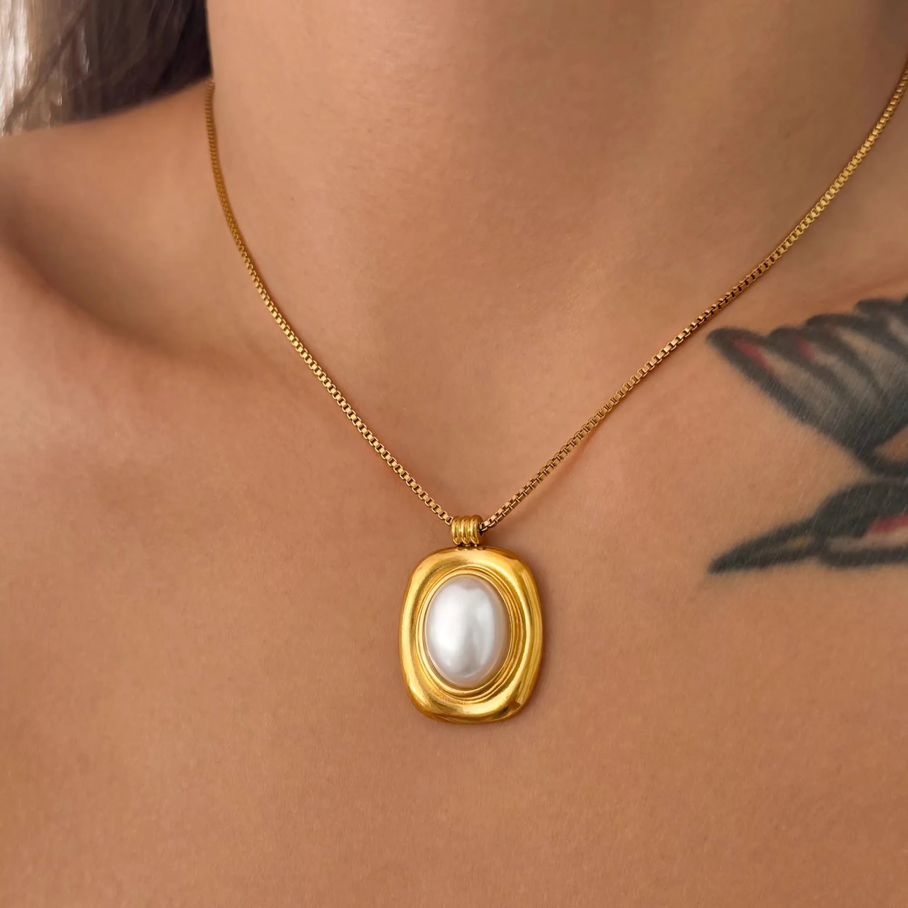 Vintage Fashion Oval Natural Stone Pearl Earrings for Women Stainless Steel 18k Gold Plated Boho Tarnish Free Waterproof Jewelry - Charlie Dolly
