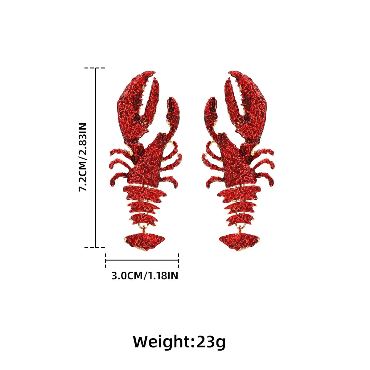 Women Casual Boho Jewelry High Quality Enameled Metal Lobster Drop Earrings Trend Summer Beach Holiday Party Accessories Gift