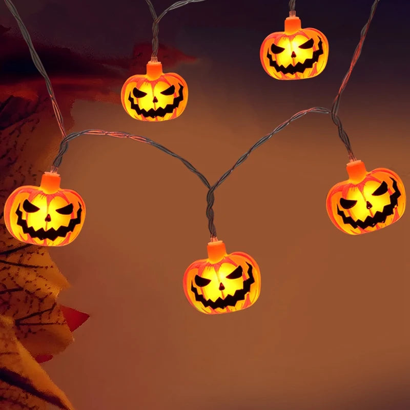 1.5m 10LED Halloween Pumpkin Ghost String Light Happy Halloween Party Decoration For Home 2024 Scary Horror House Party Supplies - Charlie Dolly