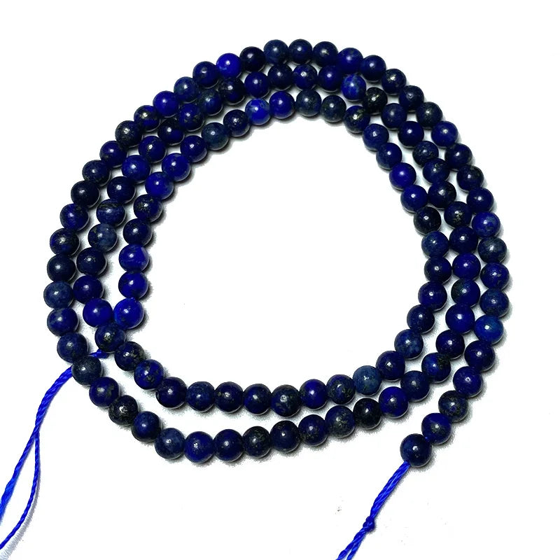 2 3 4MM Natural Lapis Lazuli Stone Beads Smooth Loose Round Small Beads for Jewelry Making DIY Bracelet Earrings Accessories