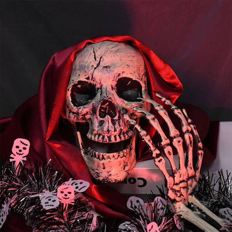 Realistic Skeleton Stakes Halloween Realistic Skull Skeleton Head Human Hand Arms for Halloween Party Home Garden Lawn Decor - Charlie Dolly