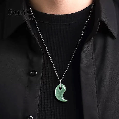 Burmese Jadeite Magatama Pendant, Ancient Shinto Sacred Amulet Necklace