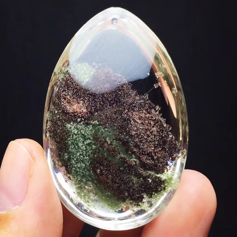 1PC Natural Ghost Phantom Quartz Pendant Crystal Gem Specimen Healing Stone Necklace High Quality Room Decor Jewelry Accessories - Charlie Dolly