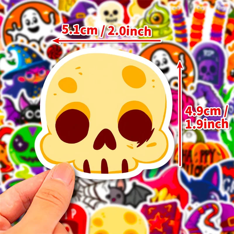 50PCS Cute Halloween PVC Sticker Aesthetic Decoration Scrapbooking Korean Stationery Hand Accounting Tools Supplies for Kids - Charlie Dolly