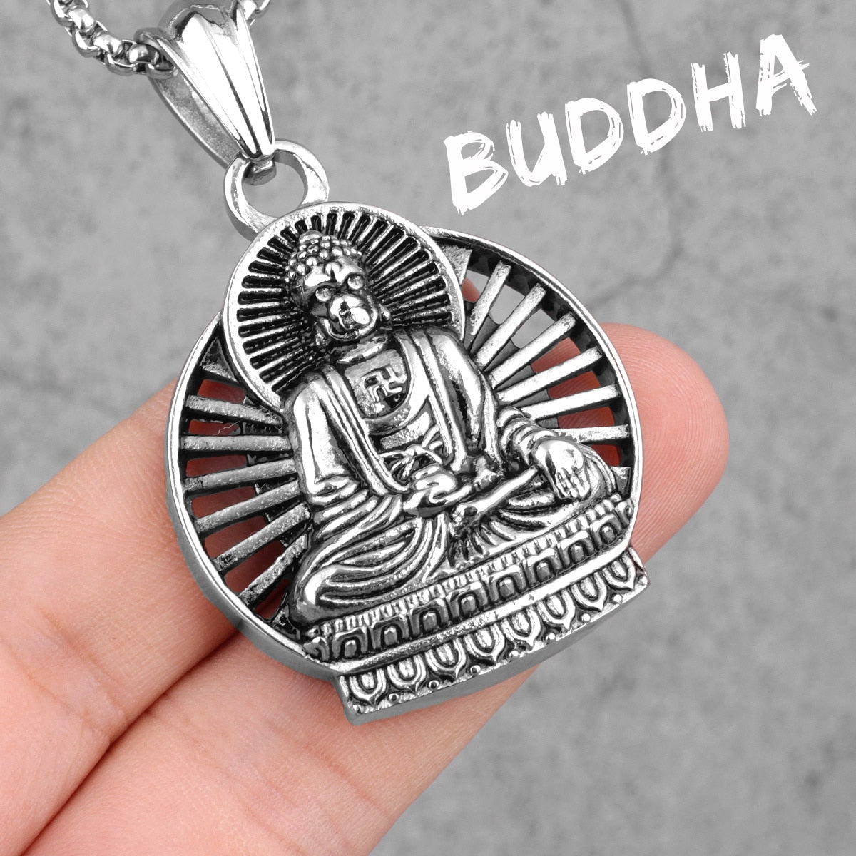 Buddhism Buddha Gold Silver Color Sainless Steel Men Necklace Pendant Chain for Boyfriend Male Jewelry Creativity Gift Wholesale - Charlie Dolly