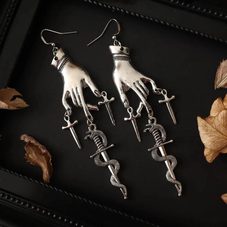 Snake Sword Gothic Dangle Earrings Jewelry