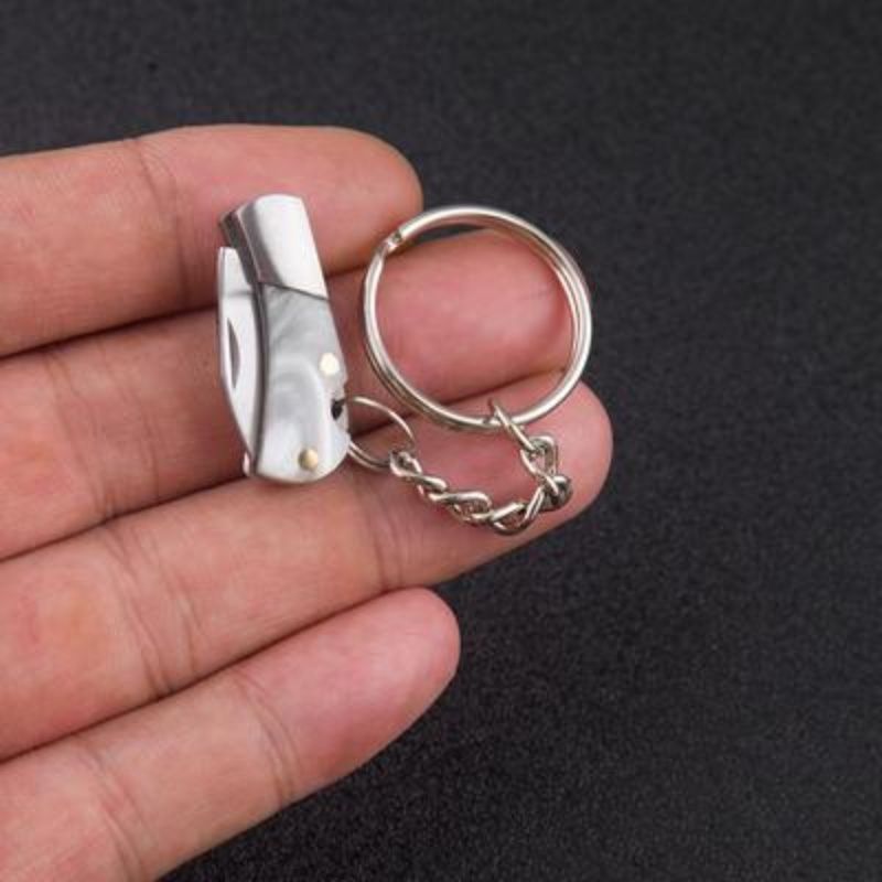 Mini Folding Knife Acrylic Sharp Edc Self-Defense Small Blade Cs Go Portable Keychain Hanging Outdoor Camping Unboxing Knife Hot - Charlie Dolly