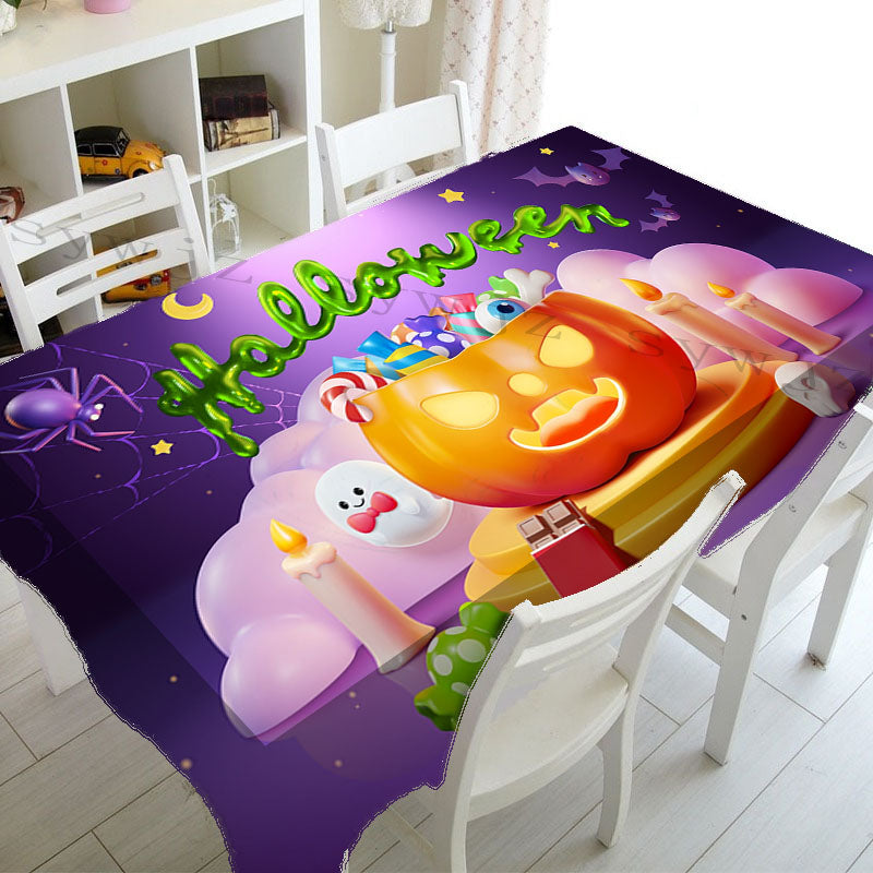 Halloween Rectangle Table Cloth, Halloween Castle Ghost Washable Ron Tablecloth for Family Dinner Party Outdoor Picnic Mats - Charlie Dolly