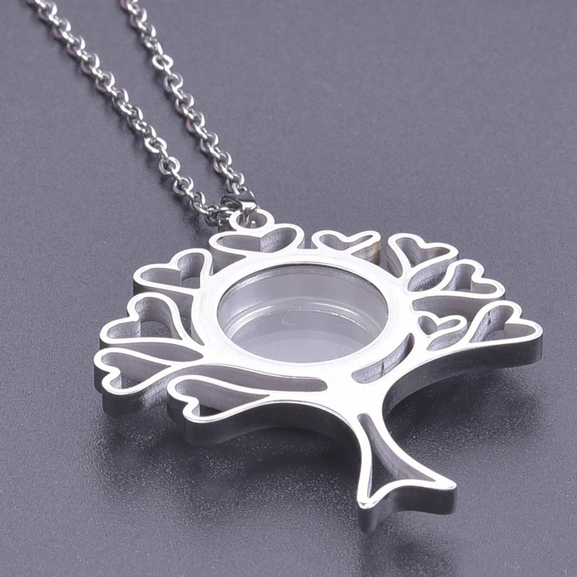 High Quality Retro Lotus Flower Glass Relicario Photo Locket Necklace Picture Locket Pendant Floating Charms Necklace For Women