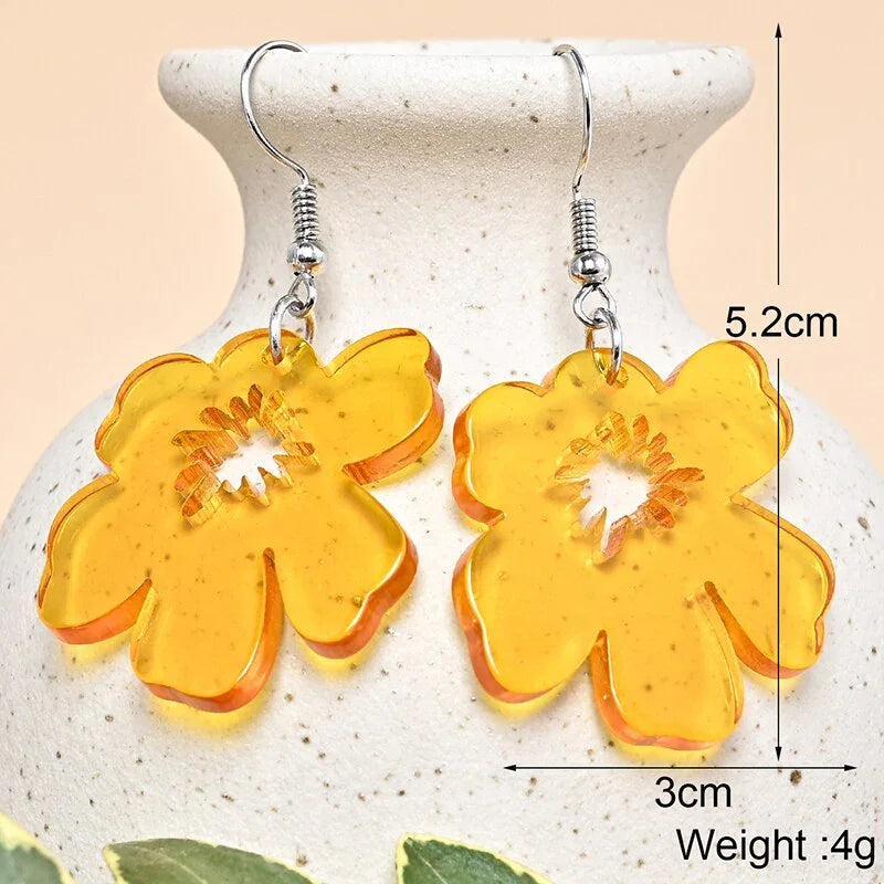 Japan Style Fashion Acrylic Tanjiro Earrings Demon Earrings Anime Cosplay Hanafuda Drop Long Earrings for Women Girls Jewelry - Charlie Dolly