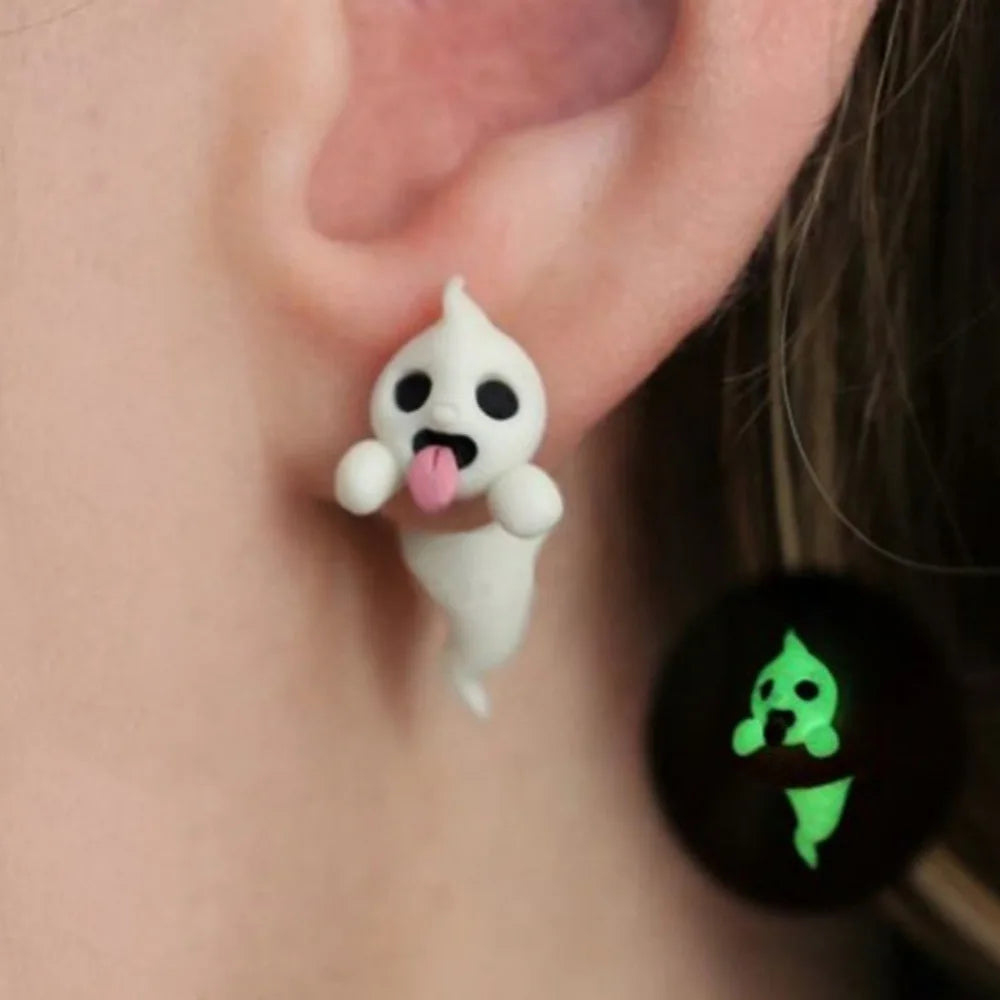 Halloween Glow Ghost Dangle Earring for Women Girls Pumpkin Stud Earring Boo Jewelry Accessory Gifts Wholesale - Charlie Dolly