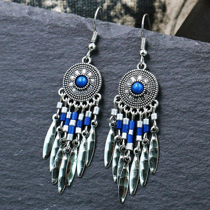 Exknl Big Long Drop Earrings for Women Geometric Bell Bohemian Cross Vintage Tassel Flower Earrings Fashion Jewelry Accessories