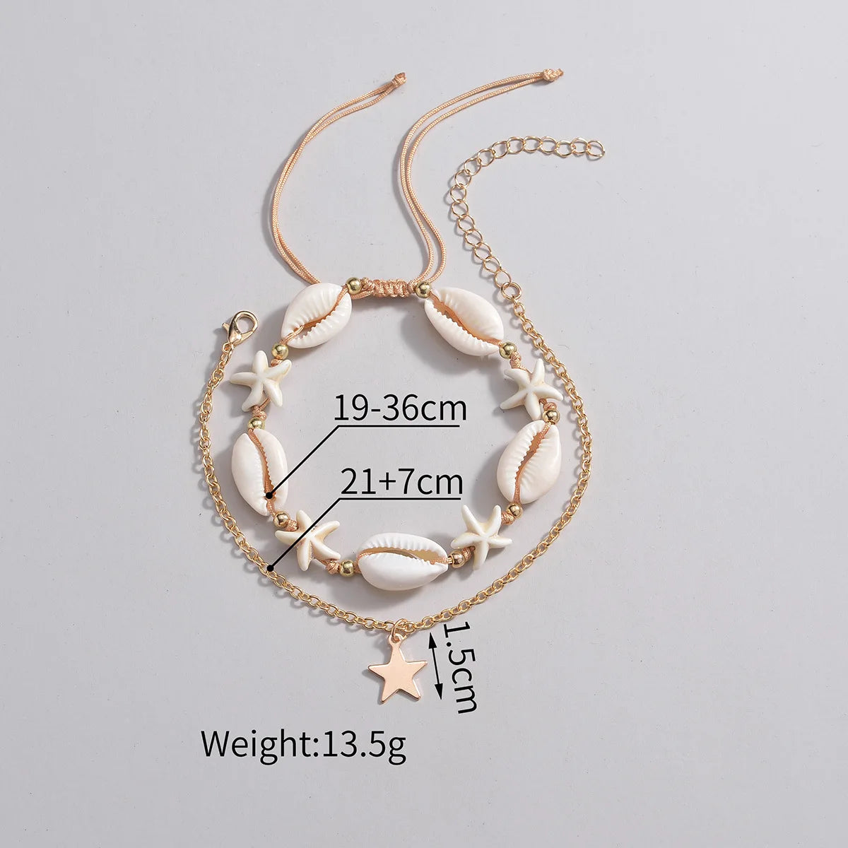 Shell Starfish Women‘s Anklets Bohemian Anklet Leg Rice Beads Bracelet Handmade Foot Chain Boho Jewelry Summer Accessories