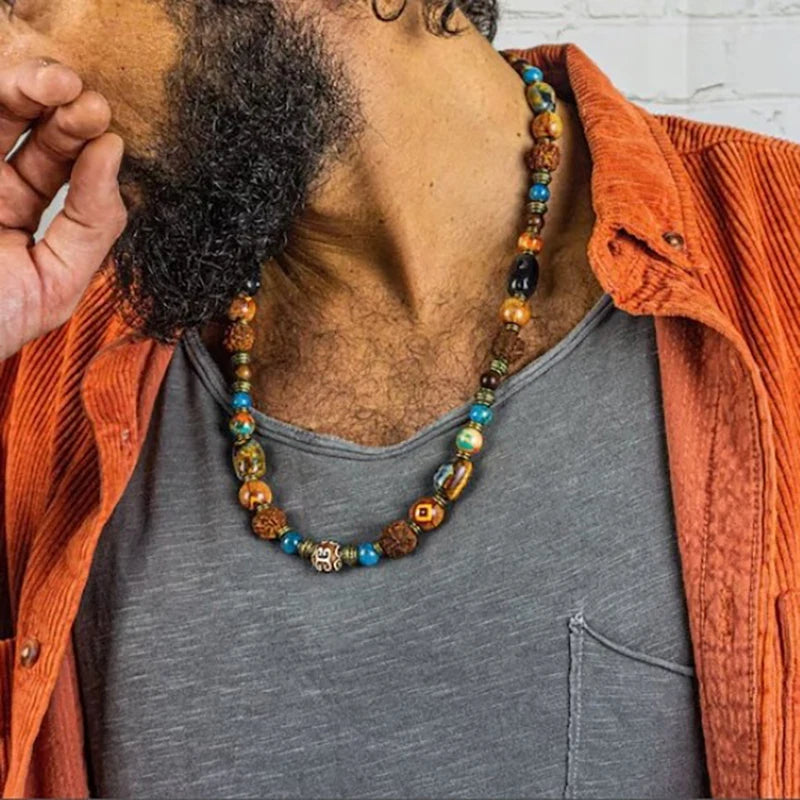 Tiger Eye Bodhi Bead Mens Necklace Jewelry