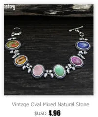 Vintage Plumflower Natural Jades Quartz Earrings For Women Antique Silver Plated Lapis Lazuli Tiger Eye Stone Fashion Earring
